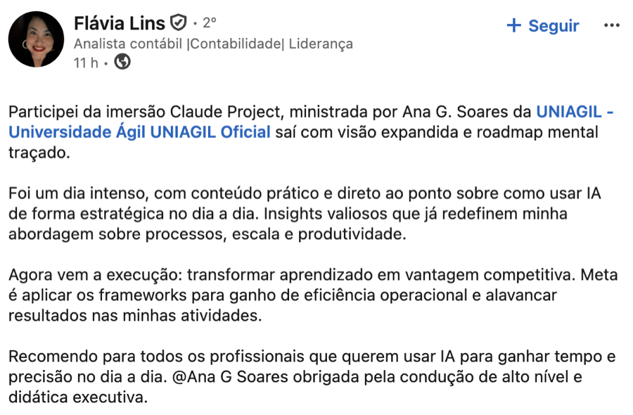 Depoimento de aluno da Imersão