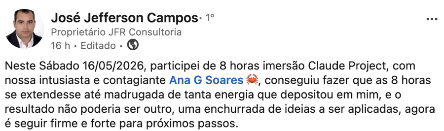 Depoimento de aluno da Imersão