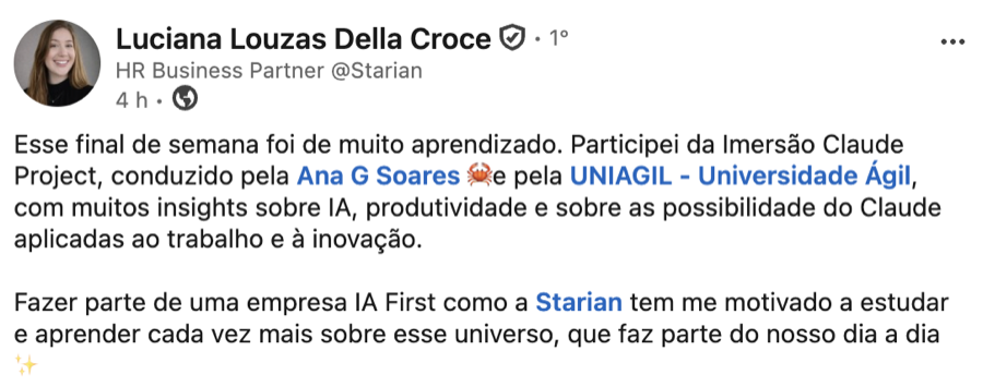 Depoimento de aluno da Imersão